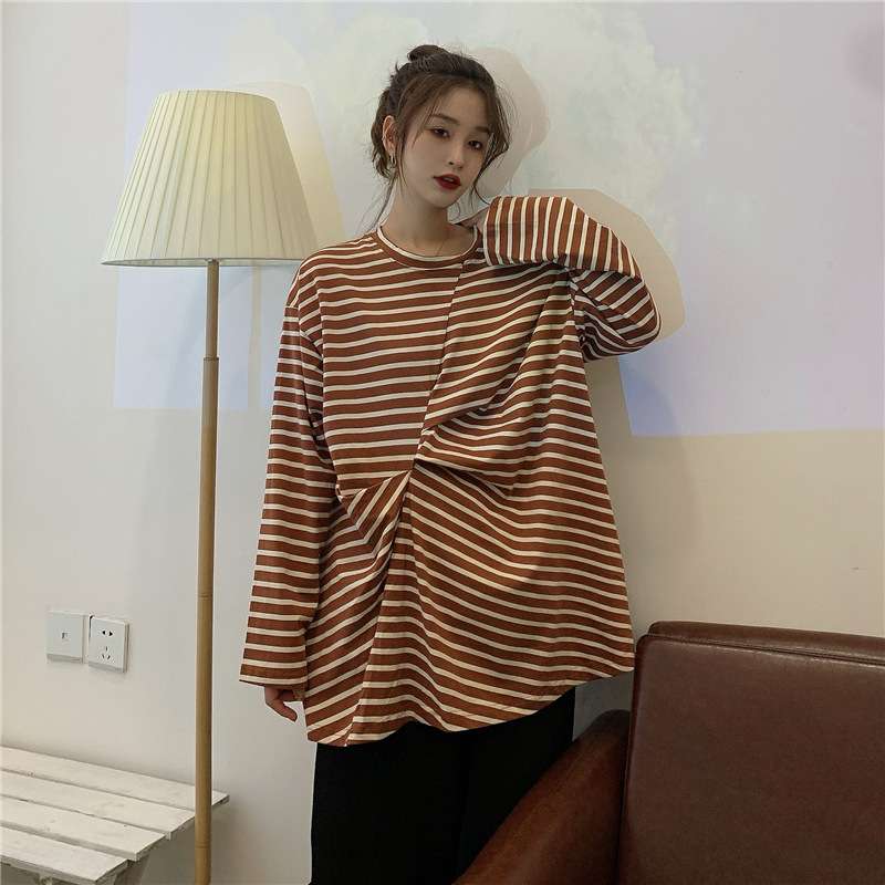 ゆったりルーズシルエット ボーダーカットソー ボーダー服