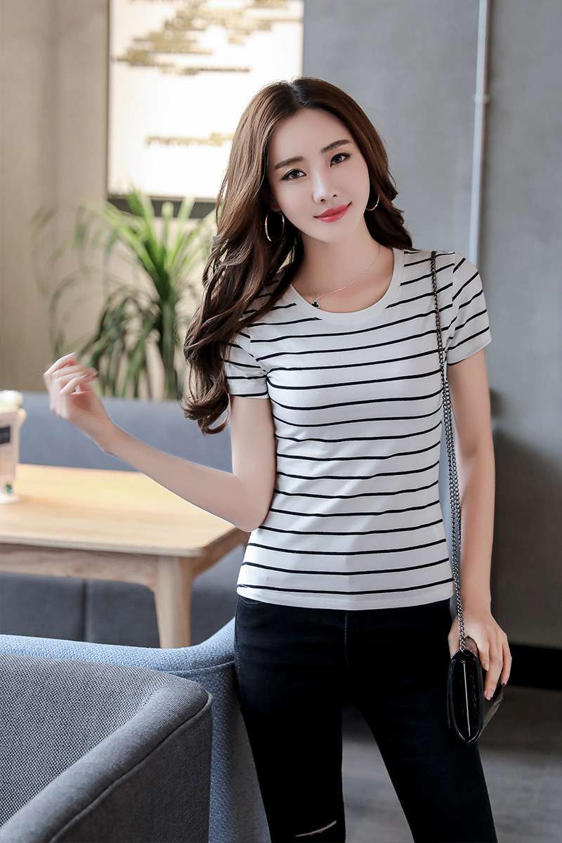 シンプルボーダー半袖Tシャツ ボーダー服