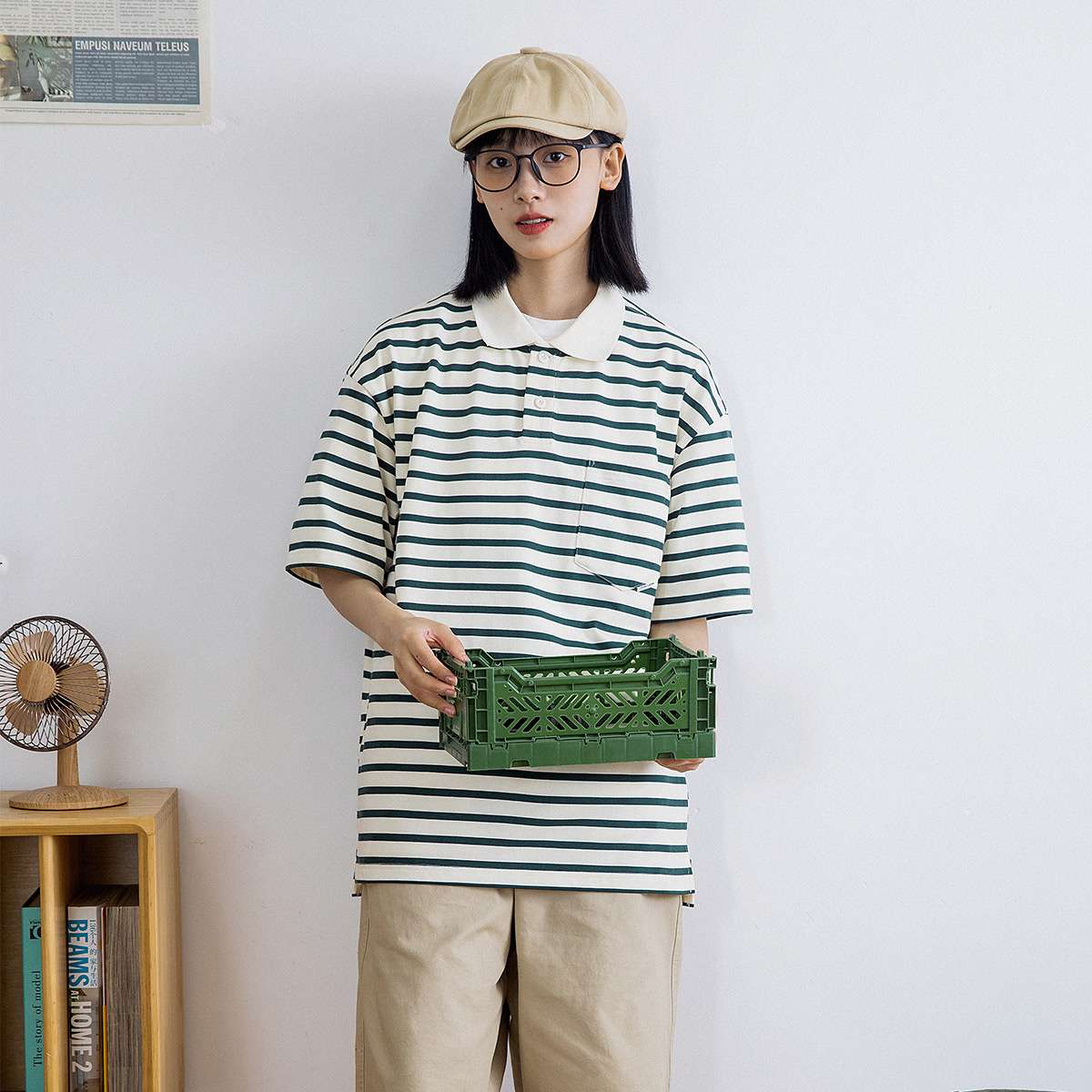 ゆったりシルエットボーダーポロシャツ ボーダー服