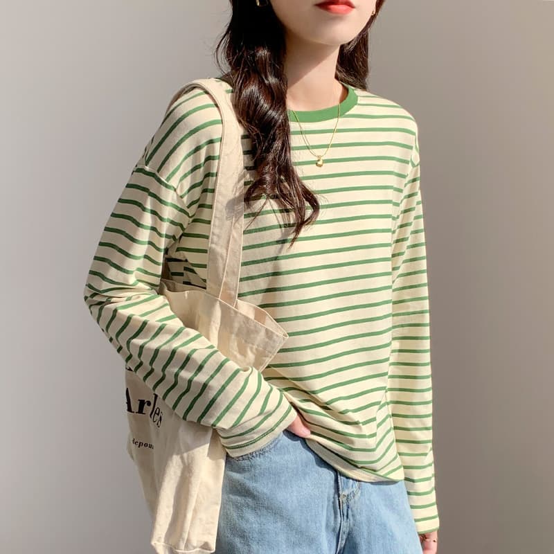 シンプルボーダーカットソー ボーダー服