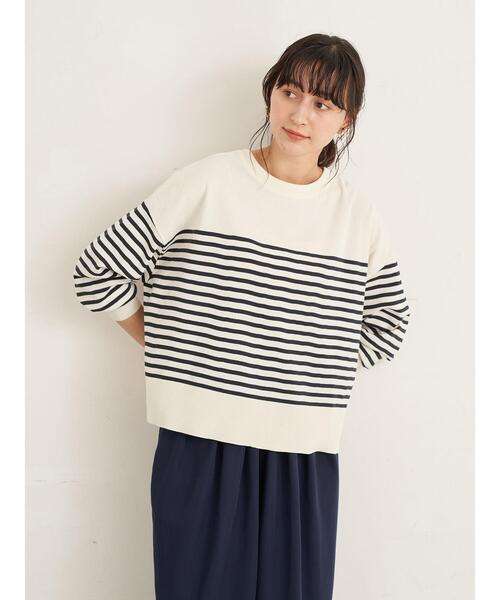 ゆったりシルエットボーダーニット ボーダー服