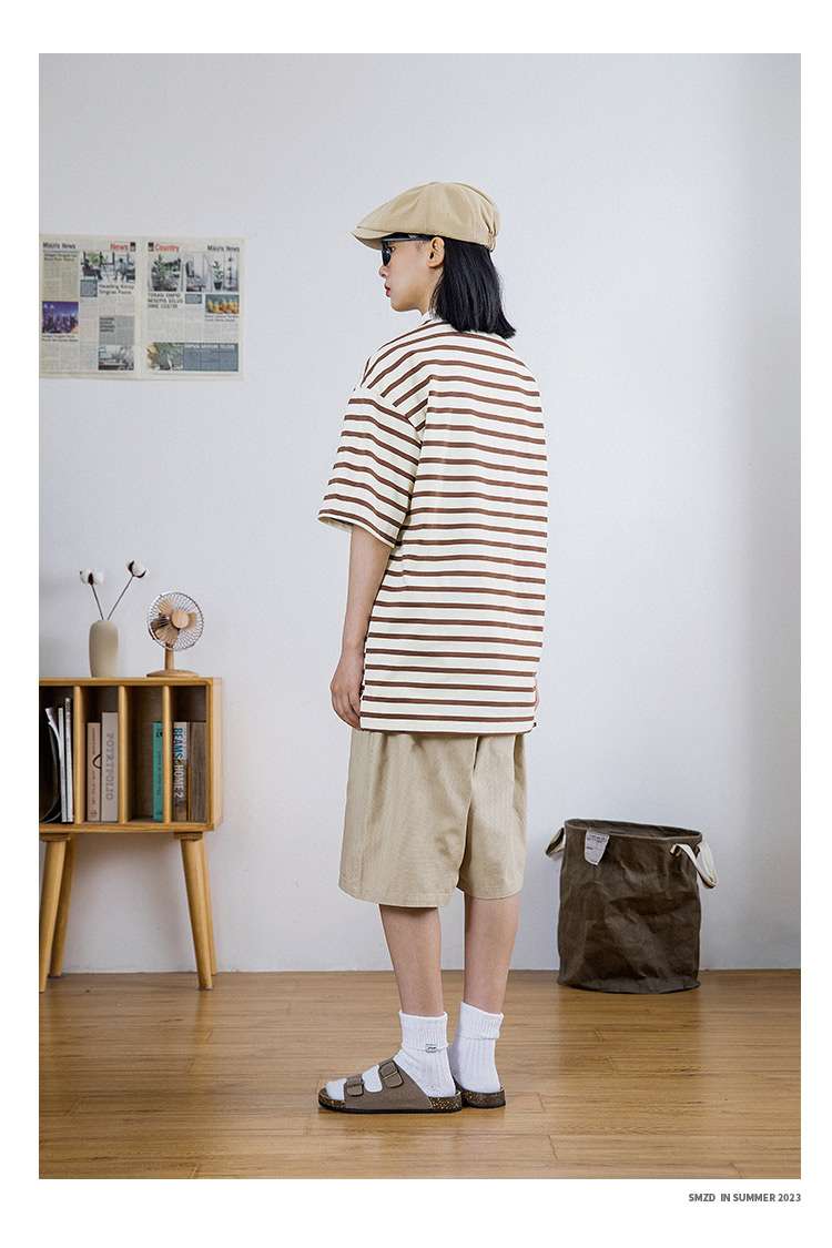 ゆったりシルエットボーダーポロシャツ ボーダー服