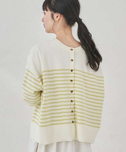 ゆったりシルエットボーダーニット ボーダー服