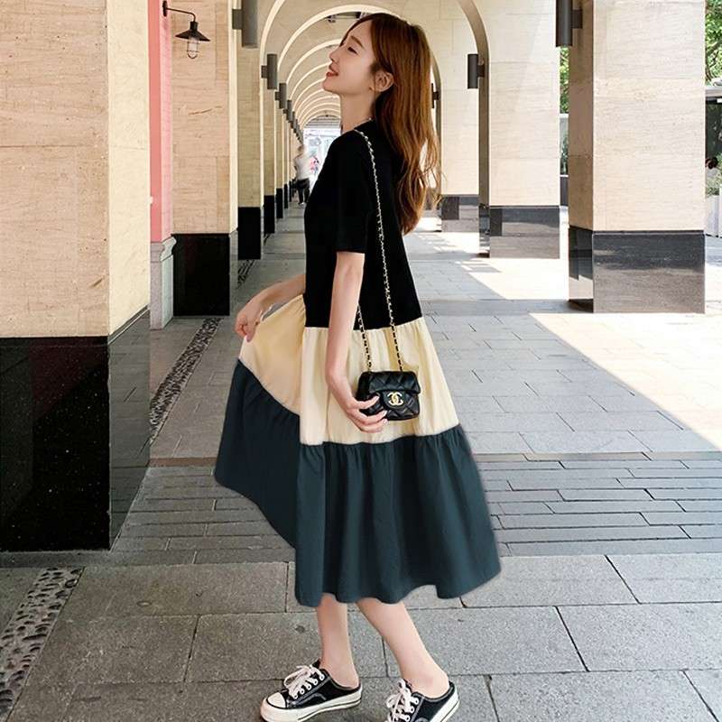 ティアードフリルマキシワンピース ボーダー服