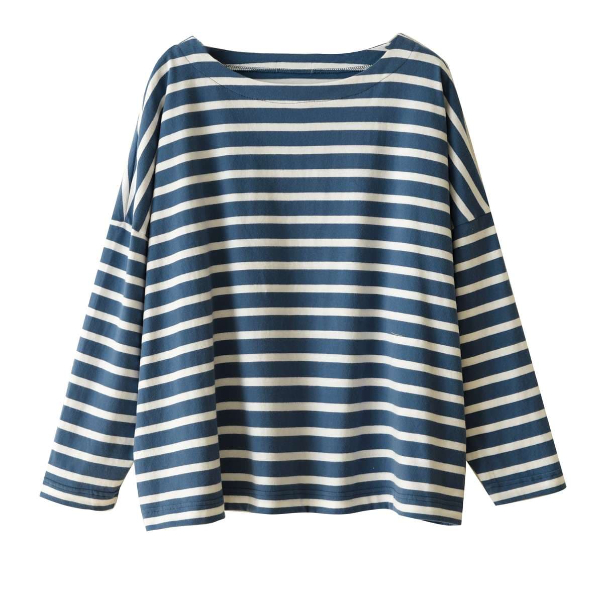 ゆったりシルエットのボーダーカットソー ボーダー服
