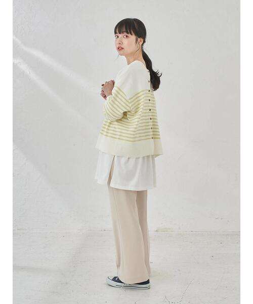 ゆったりシルエットボーダーニット ボーダー服
