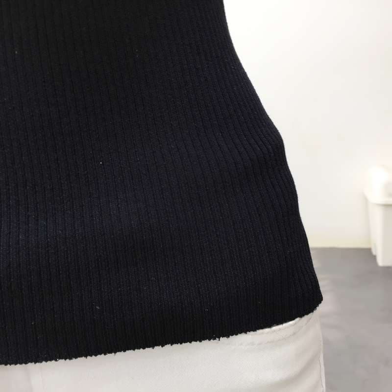 細身シルエットのボーダーニットトップス ボーダー服