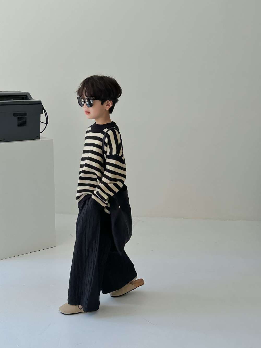 モダンストライプのニットウェアセット ボーダー服