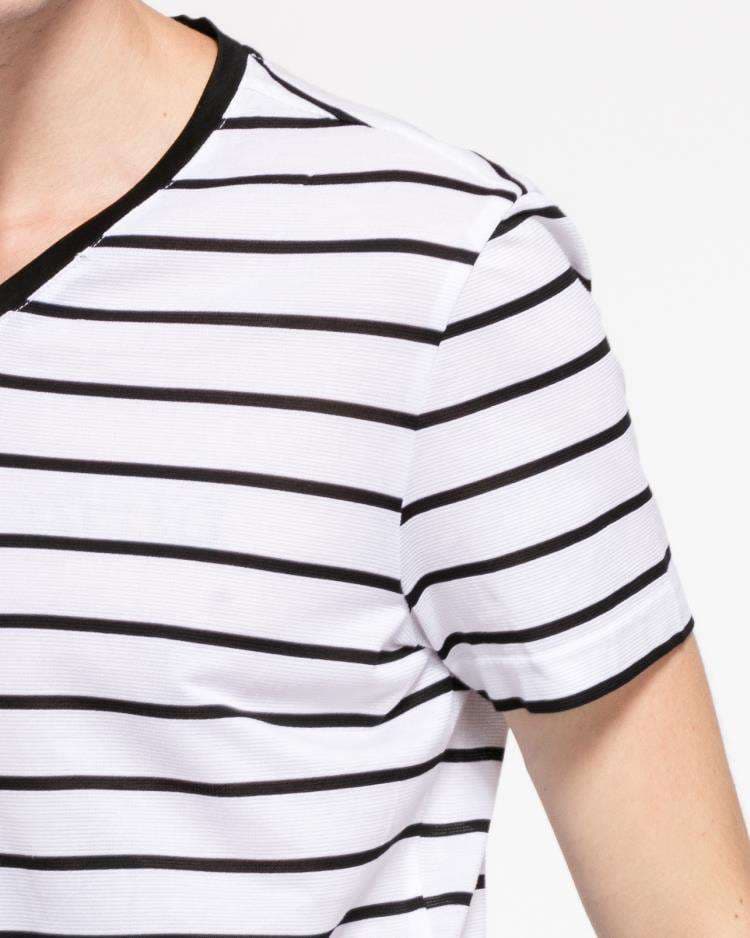 爽やかボーダーVネックTシャツ ボーダー服