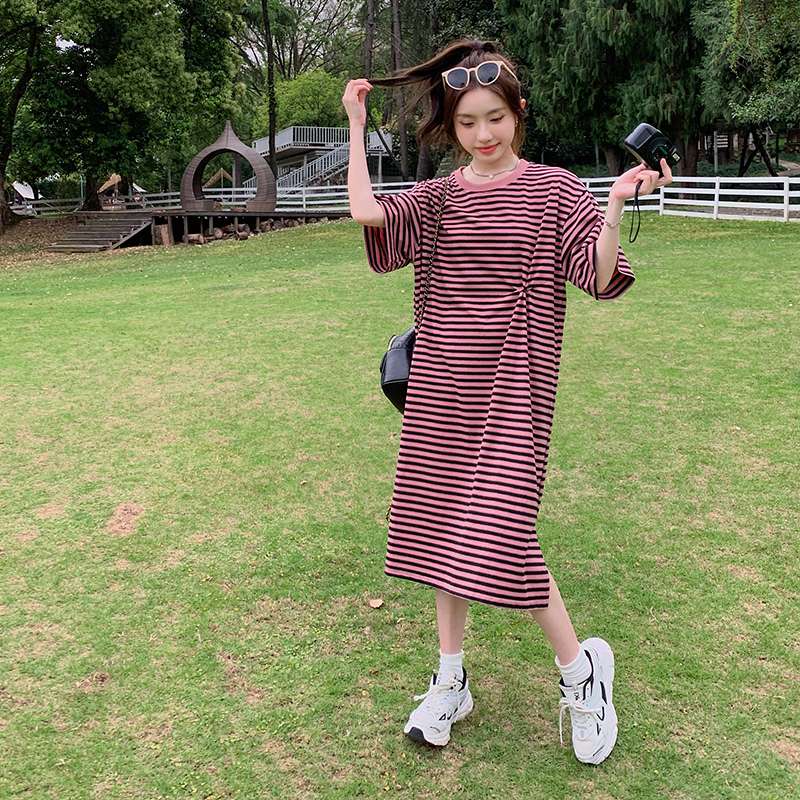 ゆったりストライプワンピース ボーダー服