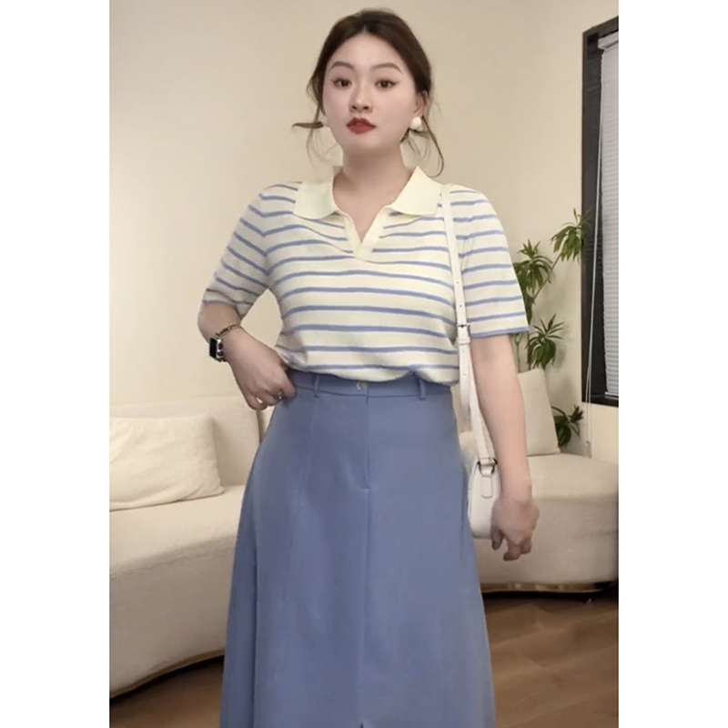 ボーダー柄シンプルポロシャツ ボーダー服