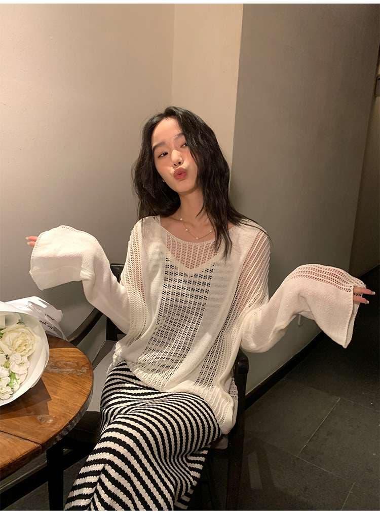 モダンストライプマキシワンピース ボーダー服