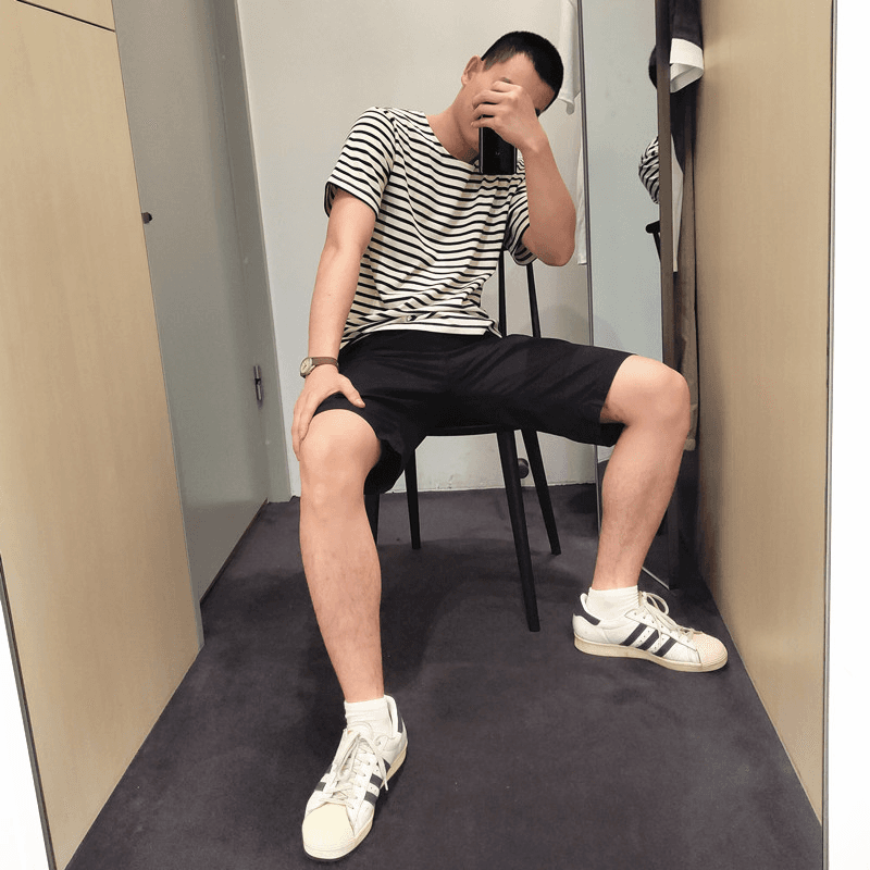 シンプル爽やか ボーダー半袖Tシャツ ボーダー服