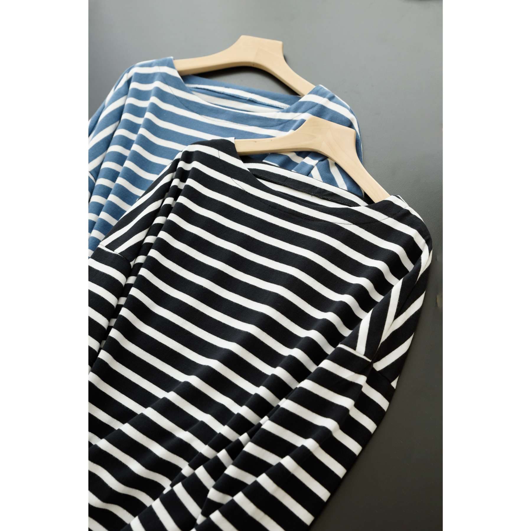 ゆったりシルエットのボーダーカットソー ボーダー服
