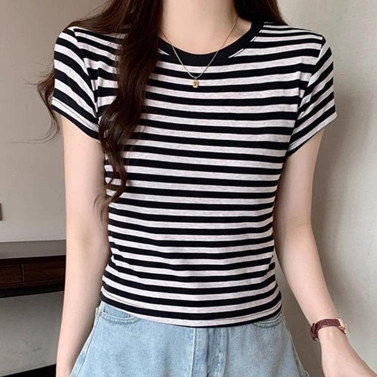 ボーダー シンプル美ライン ボーダーTシャツ