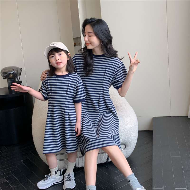 親子お揃いボーダーワンピース ボーダー服