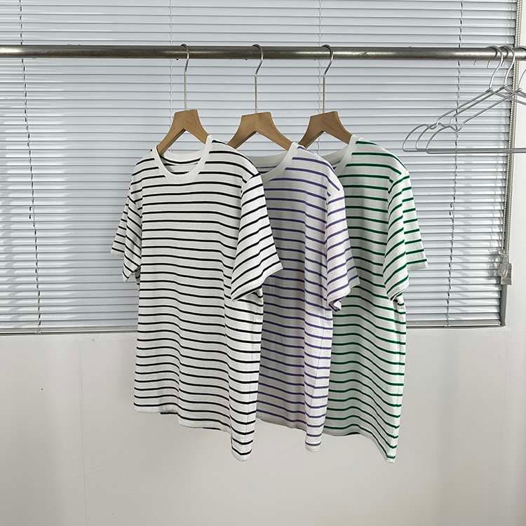 シンプルボーダー半袖Tシャツ ボーダー服