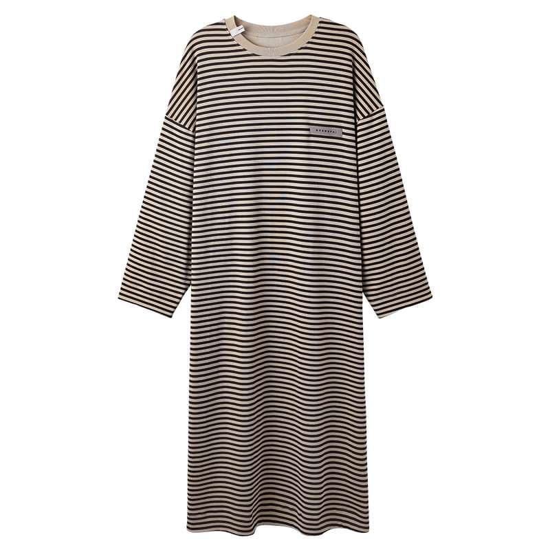 リラックスボーダーマキシワンピース ボーダー服