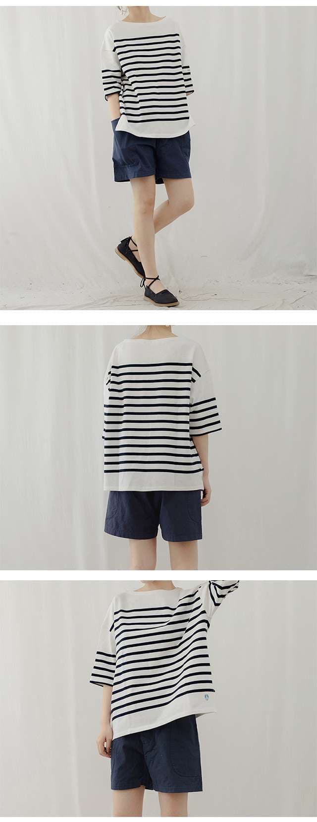 爽やかマリンボーダーTシャツ ボーダー服