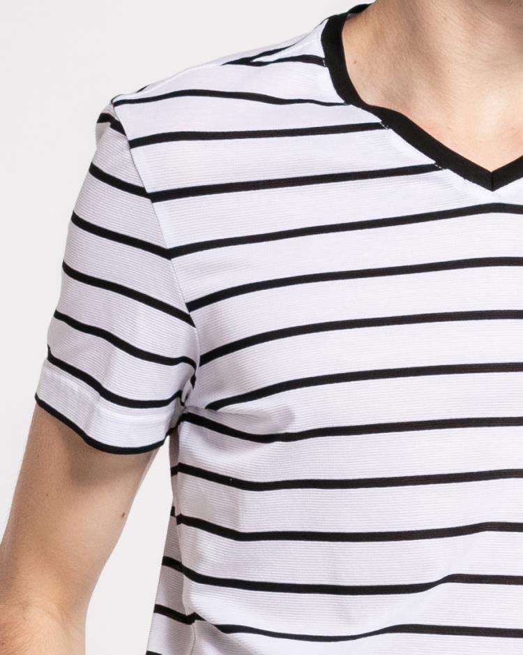 爽やかボーダーVネックTシャツ ボーダー服
