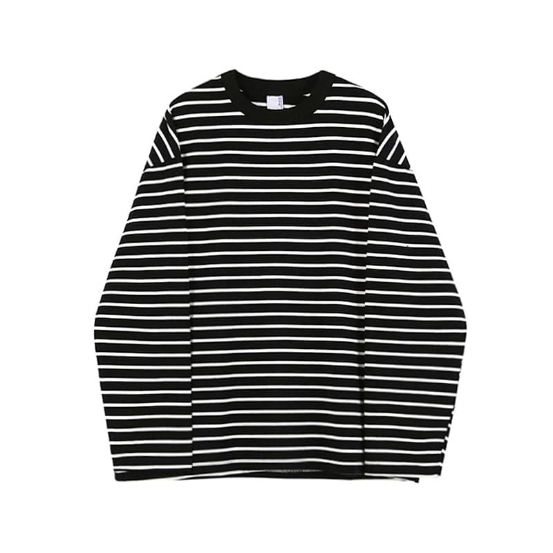 シンプルボーダー ゆったりロンT ボーダー服